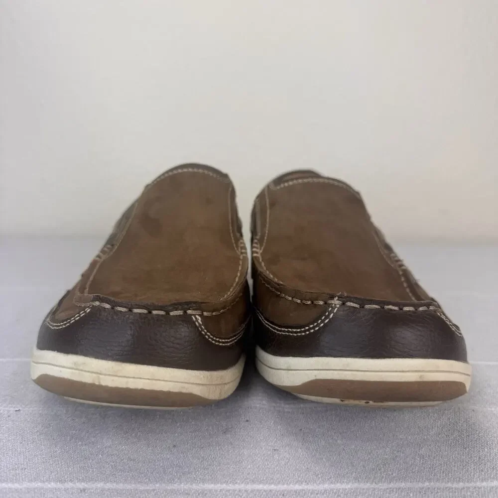 Florsheim Lakeside Moc Toe Slip On Loafers Nubuck Leather Boat Shoes Brown 10 M